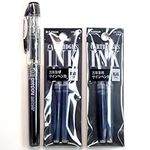 Platinum Fountain Pen, New Preppy, Fine Nib, Black(PSQ-300#1) + Ink Cartridges SPN-100A#1 (Black) Set (Japan Import) [Komainu-Dou Original Package]