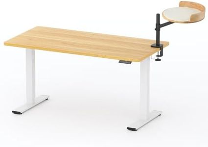 FLEXISPOT EN2 55"x28" Standing Desk with Solid Wood Cat Bed, Maple