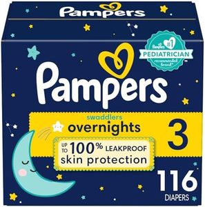 Pampers Swaddlers Overnights Diapers - Size 3, 116 Count, Disposable Baby Diapers, Night Time Skin Protection