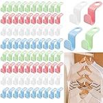 Clothes Hanger Connector Hooks 100 Pcs, Hanger Extender, Clothes Hangers Plastic Hooks, Hangers Space Saving Organizer for Heavy Clothes Shirt Velvet Coat (4 Colors)