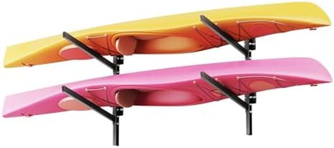 VEVOR Kayak Storage Rack for 2 Kayaks, Holds 90.7 kg, Heavy Duty Adjustable Wall Mount Stand for Indoor Outdoor Garage Shed Dock, Storage Holder for Canoe, Small Boat, SUP, Surfboard & Paddleboard