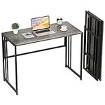 Ulifance Folding Computer Desk for Home Office No-Assembly Writing Desk (Black Oak)