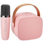 IROO Karaoke Machine for Kids, Portable Bluetooth Speaker with Wireless Microphone, Music Player Toys Gift for Boys Girls 4, 5, 6, 7, 8, 9, 10 +Year Old Birthday Christmas Party Home(Pink Color)