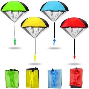 Yeefunjoy 4Pcs Juguete de Paracaídas, Paracaidas Infantil, Juguetes Aire Libre Niños Mano Que Lanza el Juguete del Paracaidista, Juguete Voladores Sin Enredos Paracaídas Juguete Niños Adultos Regalo