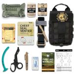 RHINO RESCUE IFAK, Molle Trauma Kit, First Aid Kit, EMT Tactical Pouch, Haemorrhage Control for Military Combat, Camping, Hiking (Black)