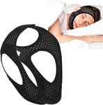 Breathable Anti-Snoring Chin Strap with Mesh Structure,Adjustable Jaw Protection Anti-Snoring Strap,Upgrade Anti-Snoring Devices,Stop Snoring Chin Strap, Comfortable Natural Solution Snore Stopper