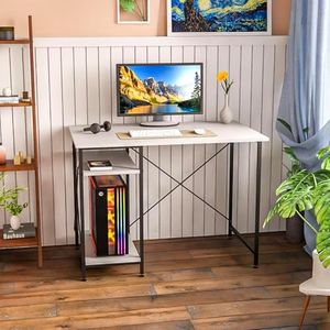 FURLAY Plank Office Desk and Study Table | 1 Year Warranty | Metal and Engineered Wood Desk for Adults & Students | DIY (White)