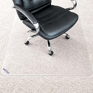 Marvelux Extra Thick Polycarbonate Office Chair Mat & Floor Protector for Deep Pile Carpets, All Carpeted Floors & Hard Flooring, 90 x 120cm Heavy Duty Clear Rectangular Chairmat 5mm Thickness