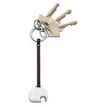 Georg Jensen Elephant Key Ring with Brown Leather Strap - Durable Aluminium Accessory by Jørgen Møller