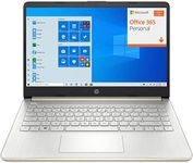 Flagship HP 14 14" Laptop Computer, Intel Celeron N4020 Processor up to 2.8GHz, 4GB DDR4 RAM, 64GB eMMC, 802.11AC WiFi, Bluetooth 5, Type-C, Pale Gold, Windows 10 S, 1-Year Office 365, BROAGE MousePad