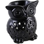 Charming Black Owl Ceramic Oil Burner - 12cm x 11cm (1 Pc) - Elegant Design - Perfect Ambience Enhancer for Home & Office