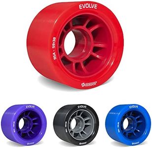 Bont Skates - Evolve Roller Derby Skate Wheel - Indoor Roller Skate Wheels - Rollerskate Wheels - 88A 92A 95A 98A - Red Black Blue Purple (Black 98A - Set of 8), Black 98A - Pack of 8