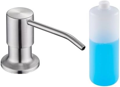 Sink Soap Dispenser Brushed Nickel, Soap Dispenser for Kitchen Sink Stainless Steel Refill from The Top Built in Sink Soap Dispenser with 13 OZ Soap Bottle