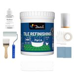 DWIL Tub and Tile Refinishing Kit - Odorless DIY Sink Bathtub Countertop Repair White Coating, Easy Cover Application, Refacing Bathroom Kitchen, Bathtub kit with tools, Semi-Gloss White