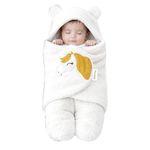 OYO BABY Ultra Soft & Breathable Fabric | Wearable Hooded Swaddle Blanket for Newborns | Sleeping Bag Style Wrap | Keeps Baby Warm & Secure | Easy to Use | 0–6 Months (72x68 cm) | Unicorn White