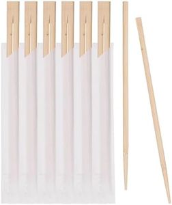 Prestee Bamboo Wooden Chopsticks (50 Pairs) - Cooking Chopstick - Sturdy Smooth Finish - Reusable Chopsticks - Japanese Chinese Korean Chopsticks - Individually Wrapped Disposable Chop Stix