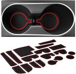 CupHolderHero fits Hyundai Elantra Accessories 2017-2018 Premium Custom Interior Non-Slip Anti Dust Cup Holder Inserts, Center Console Liner Mats, Door Pocket Liners 18pc Set (Red Trim)