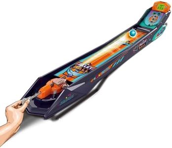 OLEOCA Alley Ball Game — Electronic Roll & Score Tabletop Arcade, Auto Scoring with Lights & Sound, Pull-Handle Launcher — 1-2 Players, Mini Arcade Game for Kids