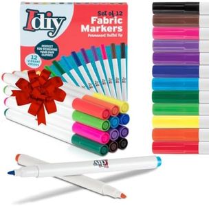 Fabric Markers Set of 12 Permanent Paint Pens for Clothes, T-Shirts, Shoes & Bags – Fine Tip Fabric Paint Markers, Non-Toxic, Washable, Fade Resistant DIY Craft Art Supplies for Kids & Adults