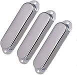 3pcs Closed Brass Single Coil Pickup Covers For Fender Strat Squier Electric Guitar Part (Silver)