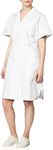 Dickies Women's Button Front Scrubs Dress, White, X-Small