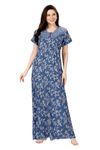 Soulemo Women's Printed Alpine Nighty (M - Bust - 42 - Maya Blue) 1657NM