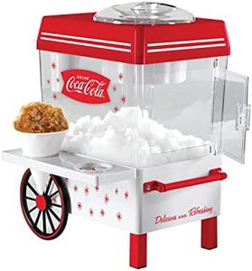 Nostalgia Coca-Cola Snow Cone Shaved Ice Machine - Coke Retro Table-Top Slushie Machine Makes 20 ICY Treats - Includes 2 Reusable Plastic Cups & Ice Scoop - White & Red