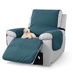 CHELZEN Latest Water Repellent Recliner Slipcovers Non-Slip Recliner Chair Covers with Pockets Furniture Protector for Recliner Chair with Elastic Straps (Teal, Recliner)