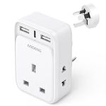 UK to Australia Plug Adapter, 6 IN 1 Australian Travel Adapter with 2 USB Ports and 1 Type C Fast Charger(5V/3.4A) and 2 Shaver Plug Adaptor UK to Australian New Zealand Fiji Argentina more (Type I)