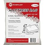 K KINGPLAST 2 Pieces King/Queen Mobile Mattress Bag, 78 inches x 10 inches x 96 inches Clear Plastic Treated Mattress Storage Bag Cover, for Waterproofing