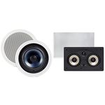 Polk Audio RC80i 2-way Premium in-Ceiling Speakers (Pair) + Polk Audio 255c-RT in-Wall Center Channel Speaker | Vanishing Series