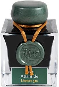 Jack Elvin Hbj15139 Anniversary Ink 350 (with Gold and Silver Particles), for Fountain Pens, Glass Pens, and Pens, Atlantis Green