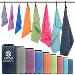 Microfiber Sport Travel Towel Set-(S -32"x16"x2)-Quick Dry, Absorbent, Ultra Compact Towels-Fit for Beach Yoga Golf Gym Camping Backpacking Hiking+Hand Towel&Carry Pouch(S NBlue)