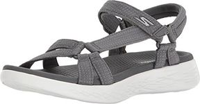 Skechers Womens On-the-go 600 Brilliancy Ankle Strap Sandals, Charcoal, 5 UK