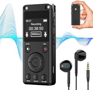 128GB Digital Voice Activated Recorder with Playback - AI Noise Cancelation Audio Recorder, 9120H Audio Storge, 4608 Kbps HD Tape Recorder Device for Lecture, Dual Stereo MIC Recording Device