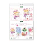 Katy Sue Designs Birthday Cake & Flowers Die-Cut Decoupage Sheets for Card Making. A Pack of 12 Sheets of Birthday & Floral-Themed Die Cuts for Card Making Supplies