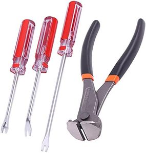 Keadic Herramienta de extracción de uñas con elevador de tachuelas, herramientas de eliminación de grapas resistentes con alicates de corte de 17 cm y punta en U y extractor de tachuelas de punta en
