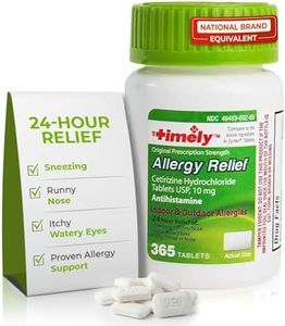 TIME-CAP LABS, INC. Timely Cetirizine HCl 10 Mg 365 Tablets - Compared to Zyrtec Active Ingredient Tablets – 24 Hour Allergy Relief from Sneezing, Runny Nose, Itchy Watery Eyes, Itchy Throat or Nose