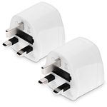 kwmobile 2x Travel Adapter for Type G Sockets - Travel Adapter For UK, Dubai, Kenya, Malaysia, Malta, Mauritius, Cyprus, Hong Kong, Seychelles Sockets