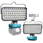 Fiihio Cordless LED Work Light Compatible with Makita 18V Battery, 100W 9000LM Portable Flood Light with Low Voltage Protection, USB & Type-C Port, for Camping, Job Site Lighting (No Battery