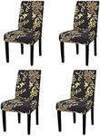 YEESSION Stretch Dining Chair Covers Removable Washable Seat Parson Chair Protector Slipcover for Dining Room,Party,Banquet,Hotel,Ceremony Set of 4 (Style 19)