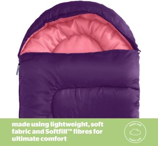 Silentnight Adult Mummy Sleeping Bag – 3 Season Lightweight, Warm, Purple