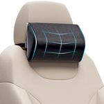 FOVERA Car Neck Rest Pillow | 2 Years Warranty | Memory Foam Neck Pillow for Car, Car Seat Head Rest Cushion for Neck & Cervical Support - Relieves Neck Pain (Standard, Black, Pack of 1)