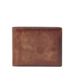 Fossil Men's Derrick Bifold with Flip Id, Brown, One Size