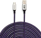 KontrolFreek Gaming Cable Micro USB (12ft) The Premium Durable Gaming Cable [Round Braided Nylon] for Playstation Controllers, Xbox Controllers, PC, Android Smartphones and More