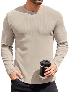 COOFANDY Thermal Shirts for Men Long Sleeve Shirts Casual Lightweight Pullover Sweaters Slim Fit Crewneck Sweatshirt Base Layer Fall Shirts