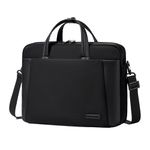 Arctic Hunter Nylon Laptop Bag for Office 15.6" Laptop Compartment Shockproof Water Repellent 2 in 1 Sling Hand Bag Detachable Shoulder Strap Stylish Slim Business Laptop Briefcase,Black