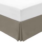 Mellanni Queen Bed Skirt - Bed Frame and Box Spring Cover - 15-Inch Tailored Drop Pleated Dust Ruffle - Hotel Luxury Bedding - Easy Fit, Wrinkle, Fade, Stain Resistant - 1 Bedskirt (Queen, Dark Taupe)