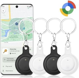 [4 Pack Android Air Tag] Bluetooth Tracker for Android Phones. Google Certified Smart Tracking Tag for Google Find My Device App. Item Finder Locator for Keys, Luggage, Purse and More(2Black+2White)