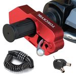 TOKCKYBL Motorcycle Lock, Heavy Duty Anti Theft Helmet, Brake and Handlebar Lock, Universal for Motorcycles, ATVs, Dirt Bikes, Mopeds，Scooters, Red